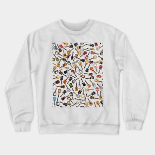 95 Pixel Guitars Jumbled Up Pattern Crewneck Sweatshirt